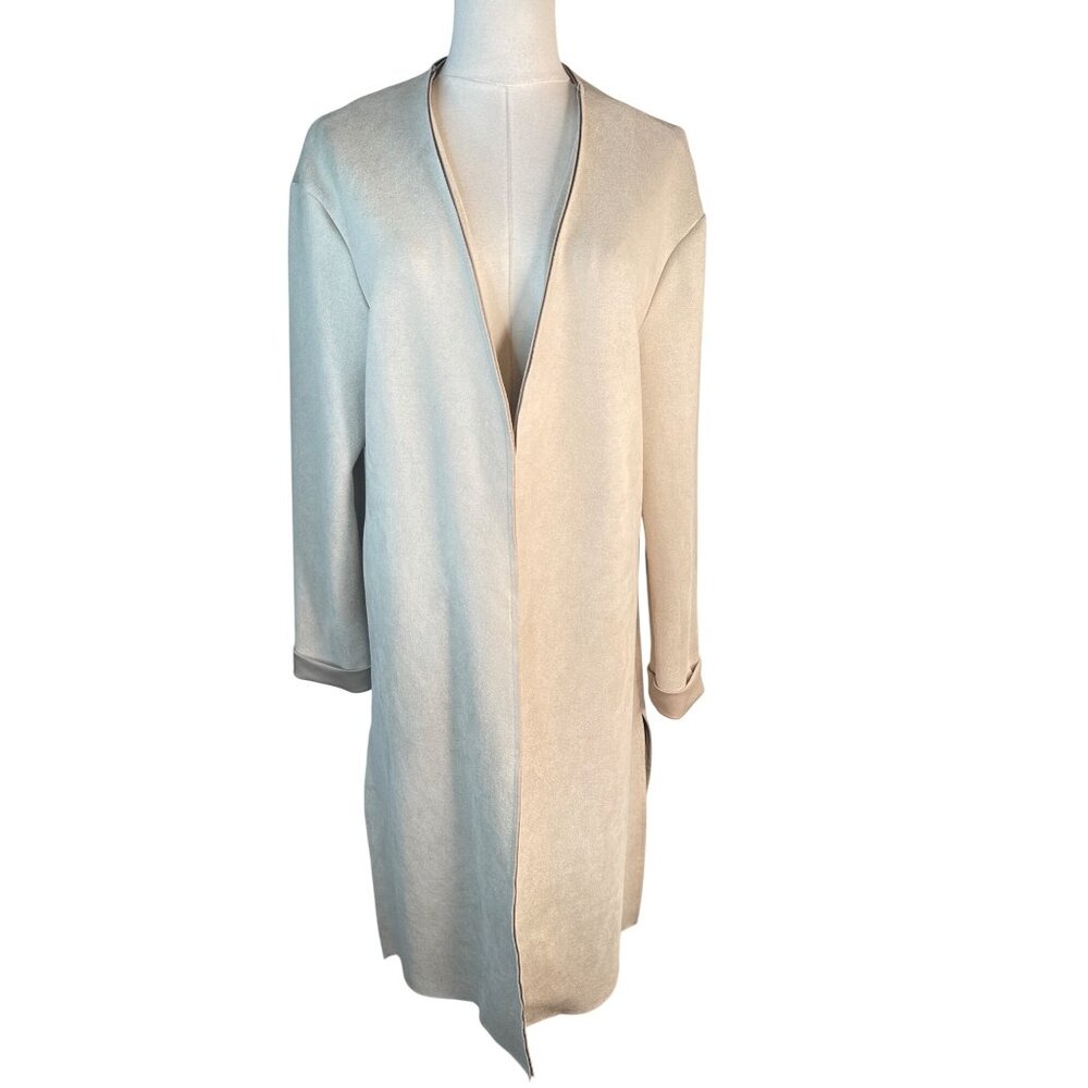 Zara Basic Medium Collection Open Front Beige Lon… - image 2